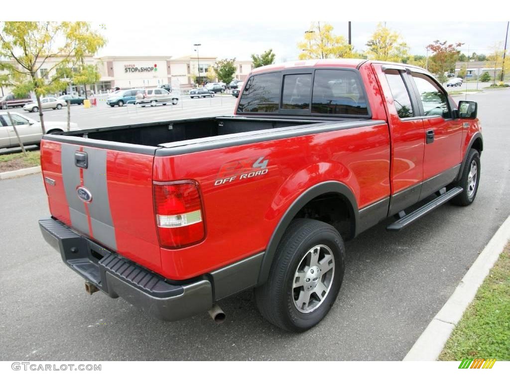 2005 F150 FX4 SuperCab 4x4 - Bright Red / Medium Flint/Dark Flint Grey photo #4