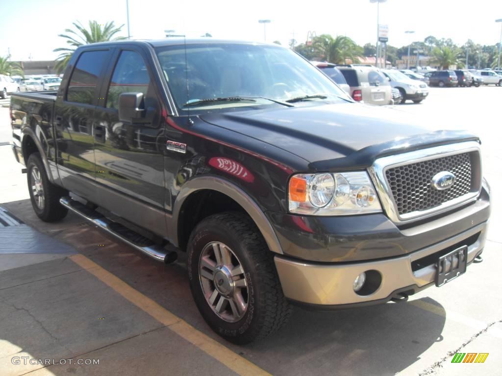 2006 F150 Lariat SuperCrew 4x4 - Dark Stone Metallic / Tan photo #5