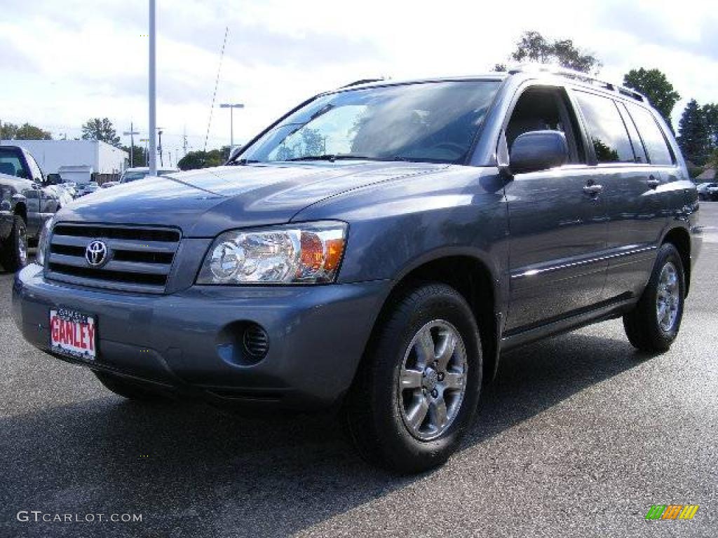 2007 Highlander V6 - Bluestone Metallic / Ivory Beige photo #1