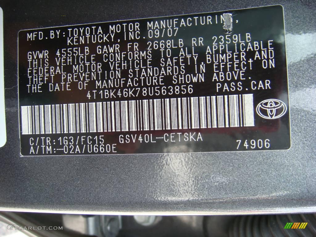 2008 Camry SE V6 - Magnetic Gray Metallic / Dark Charcoal photo #18