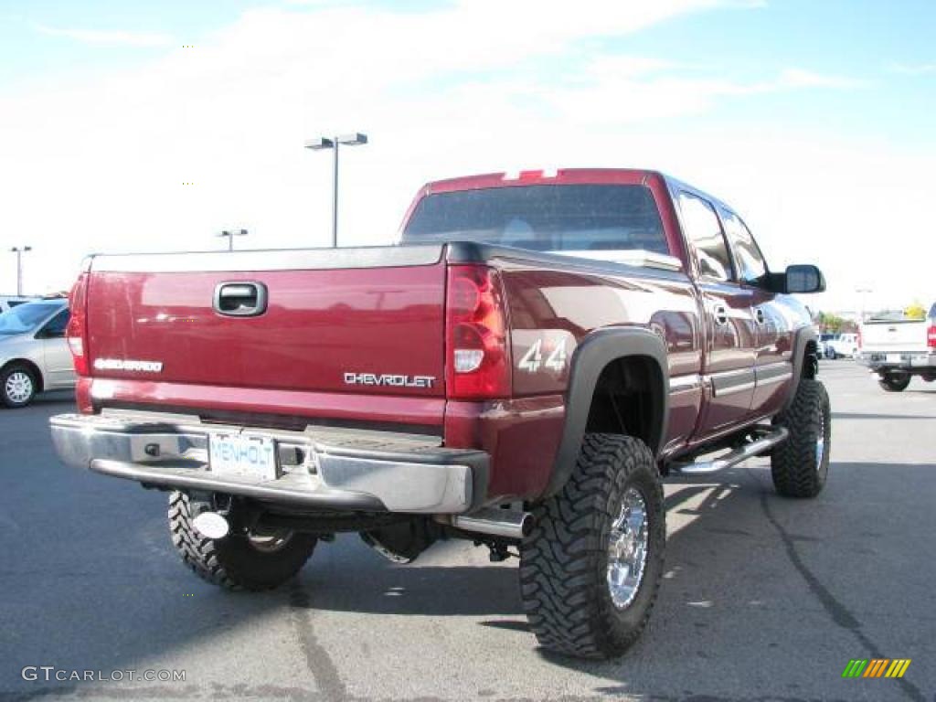 2003 Silverado 2500HD LS Crew Cab 4x4 - Dark Carmine Red Metallic / Medium Gray photo #6