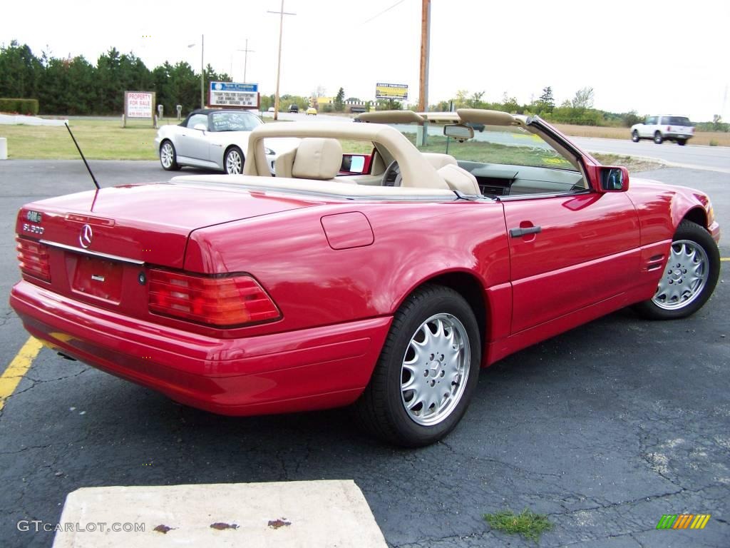 1996 SL 500 Roadster - Imperial Red / Parchment photo #3