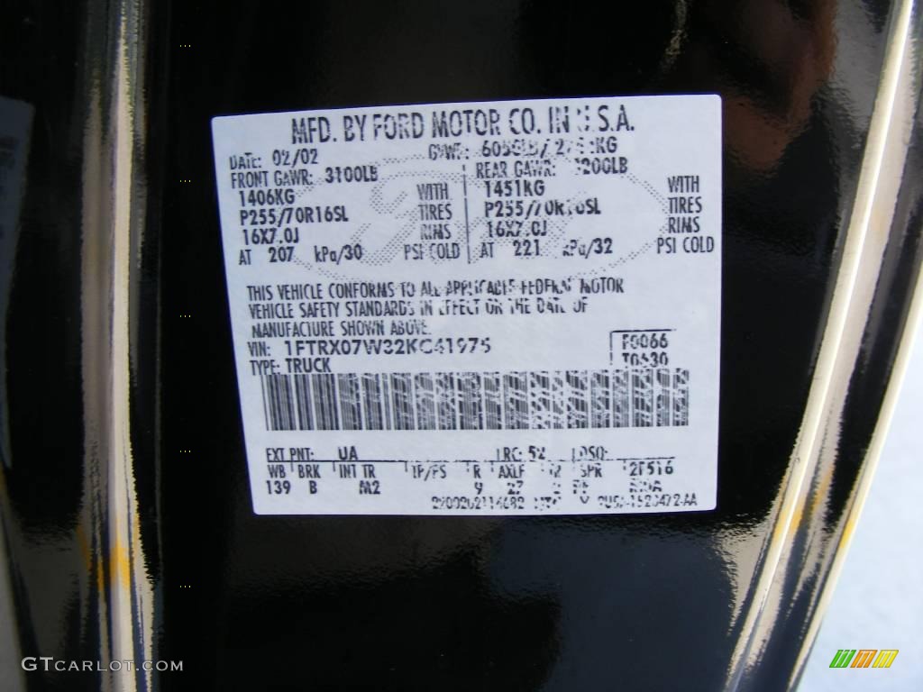 2002 F150 XLT SuperCab - Black / Dark Graphite photo #53