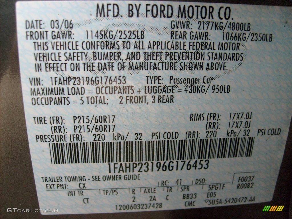 2006 Five Hundred SE - Dark Shadow Grey Metallic / Shale Grey photo #13