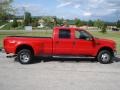 2008 Bright Red Ford F350 Super Duty XLT Crew Cab 4x4 Dually  photo #2