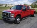 2008 Bright Red Ford F350 Super Duty XLT Crew Cab 4x4 Dually  photo #8