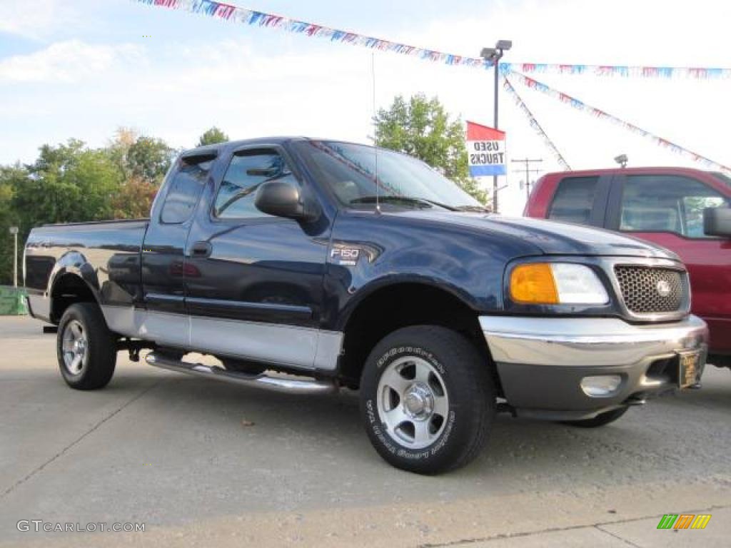 2004 F150 XLT Heritage SuperCab 4x4 - True Blue Metallic / Heritage Graphite Grey photo #2