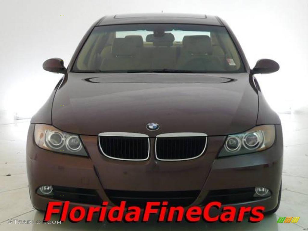 2007 3 Series 328i Sedan - Barrique Red Metallic / Beige photo #5