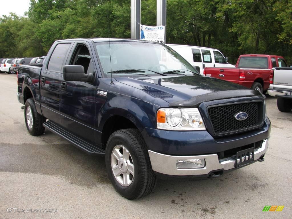 2004 F150 XLT SuperCrew 4x4 - True Blue Metallic / Dark Flint photo #7