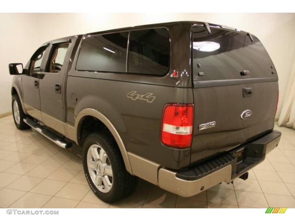 2006 F150 Lariat SuperCrew 4x4 - Dark Stone Metallic / Tan photo #5