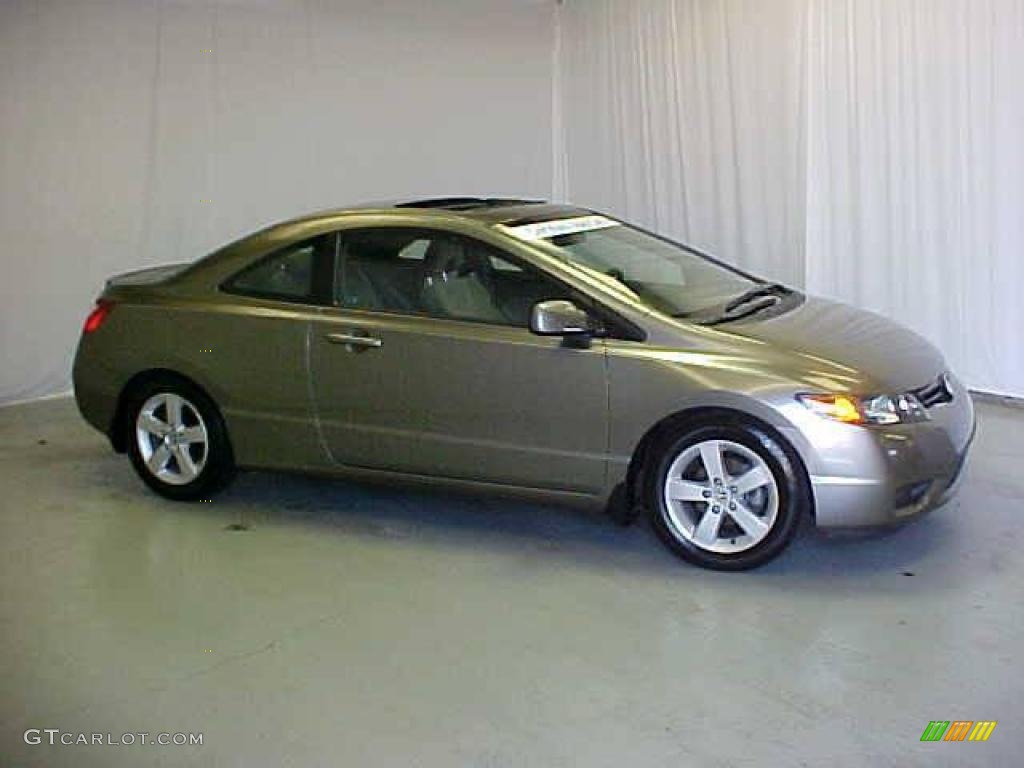 2006 Civic EX Coupe - Galaxy Gray Metallic / Gray photo #3