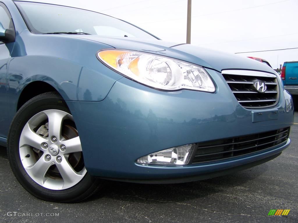 2007 Elantra GLS Sedan - Seattle Light Blue / Black photo #2
