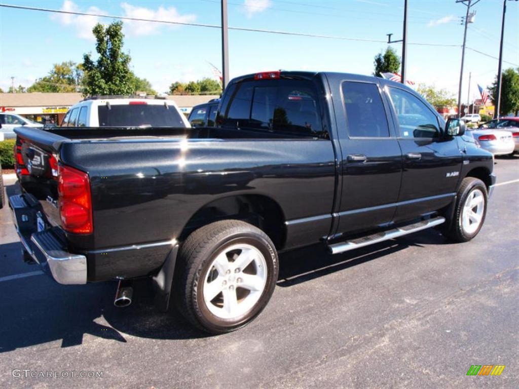 2008 Ram 1500 Big Horn Edition Quad Cab 4x4 - Brilliant Black Crystal Pearl / Khaki photo #3