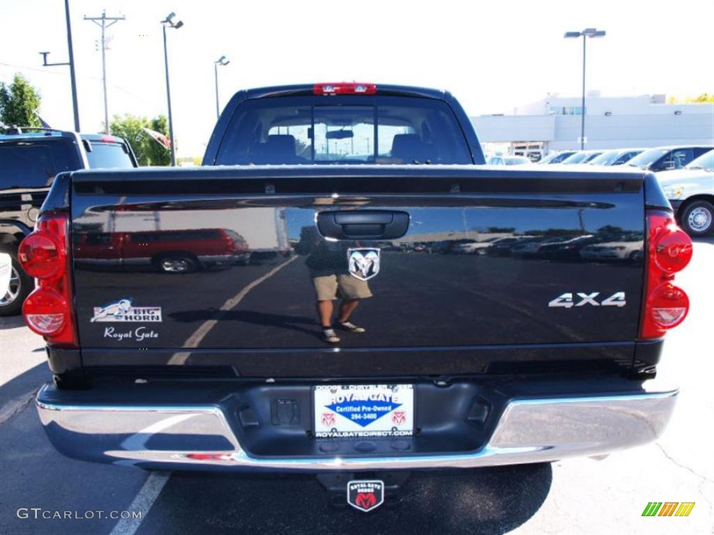 2008 Ram 1500 Big Horn Edition Quad Cab 4x4 - Brilliant Black Crystal Pearl / Khaki photo #6