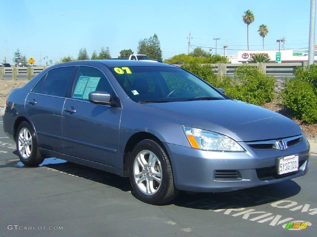 2007 Accord EX-L Sedan - Cool Blue Metallic / Gray photo #1