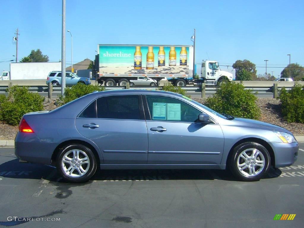 2007 Accord EX-L Sedan - Cool Blue Metallic / Gray photo #2