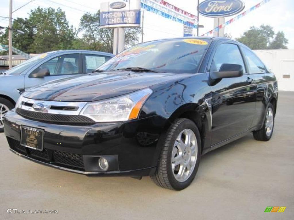 2008 Focus SES Coupe - Black / Charcoal Black photo #1