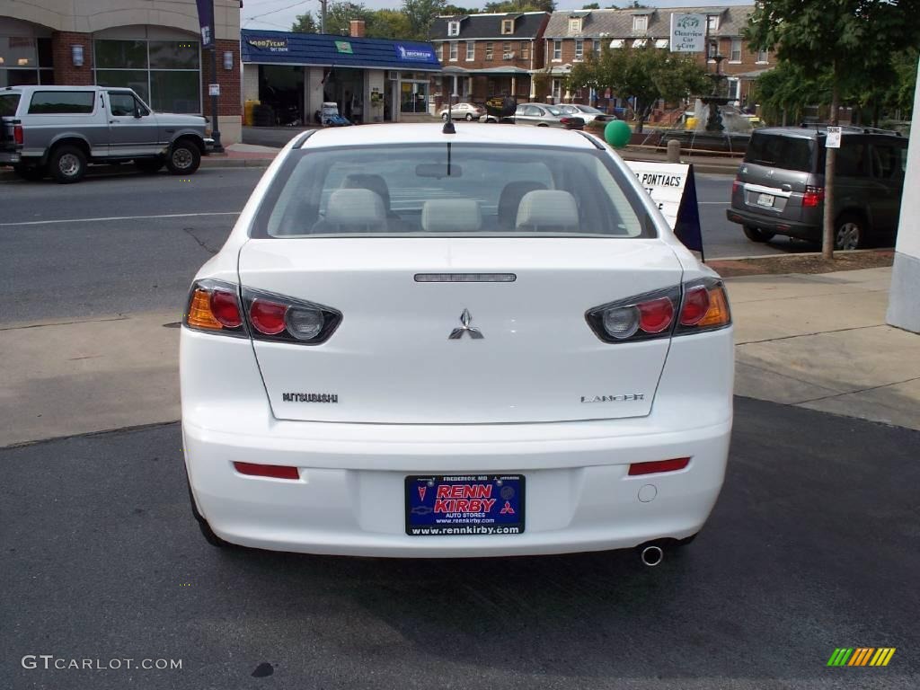 2010 Lancer ES - Wicked White Metallic / Beige photo #12