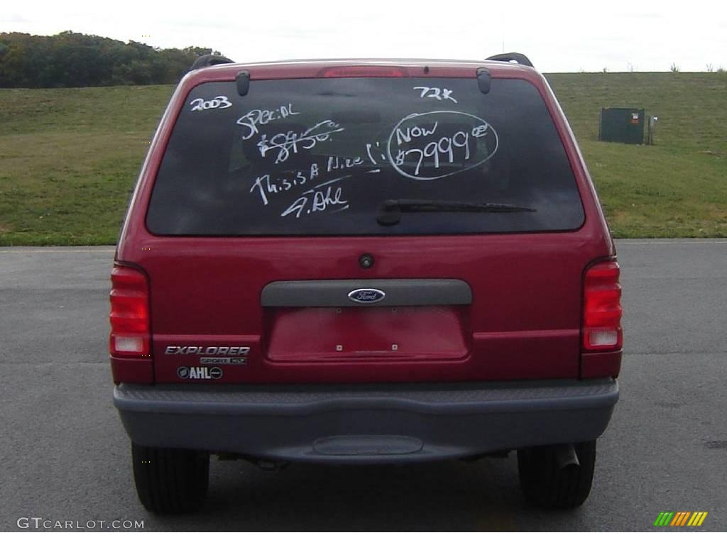 2003 Explorer Sport XLT 4x4 - Redfire Metallic / Graphite Grey photo #4