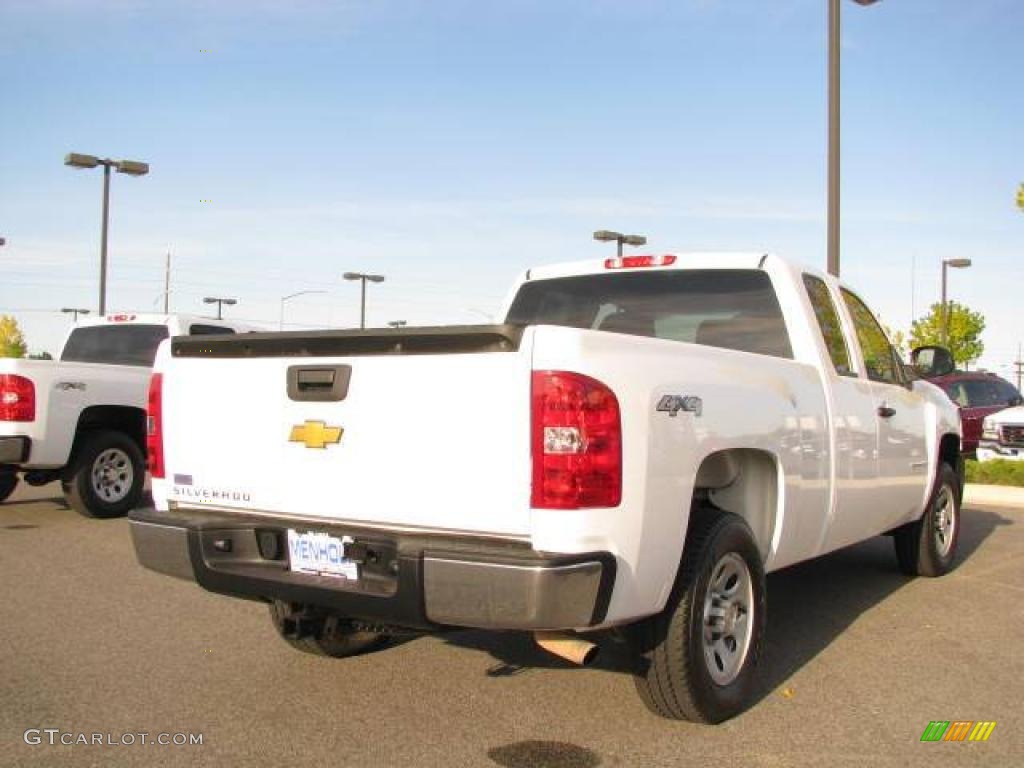 2008 Silverado 1500 Work Truck Extended Cab 4x4 - Summit White / Dark Titanium photo #5