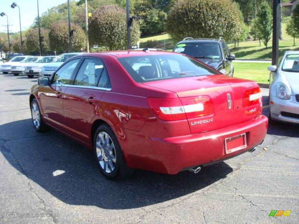 2008 MKZ Sedan - Vivid Red Metallic / Dark Charcoal photo #2