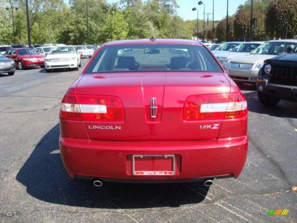 2008 MKZ Sedan - Vivid Red Metallic / Dark Charcoal photo #3