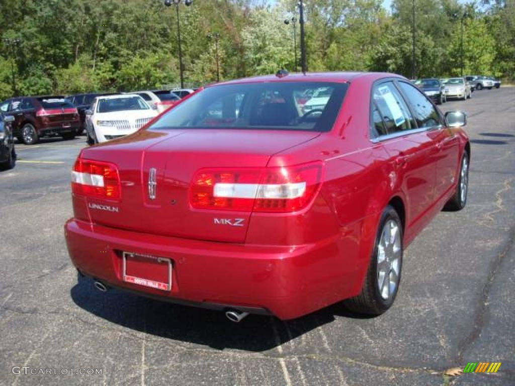 2008 MKZ Sedan - Vivid Red Metallic / Dark Charcoal photo #4