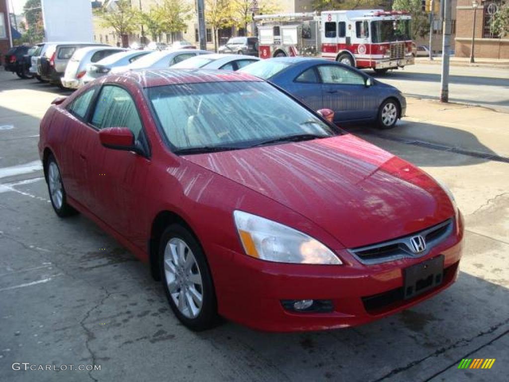 2006 Accord EX V6 Coupe - Redondo Red Pearl / Ivory photo #6