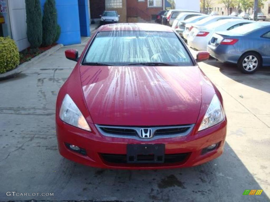 2006 Accord EX V6 Coupe - Redondo Red Pearl / Ivory photo #7