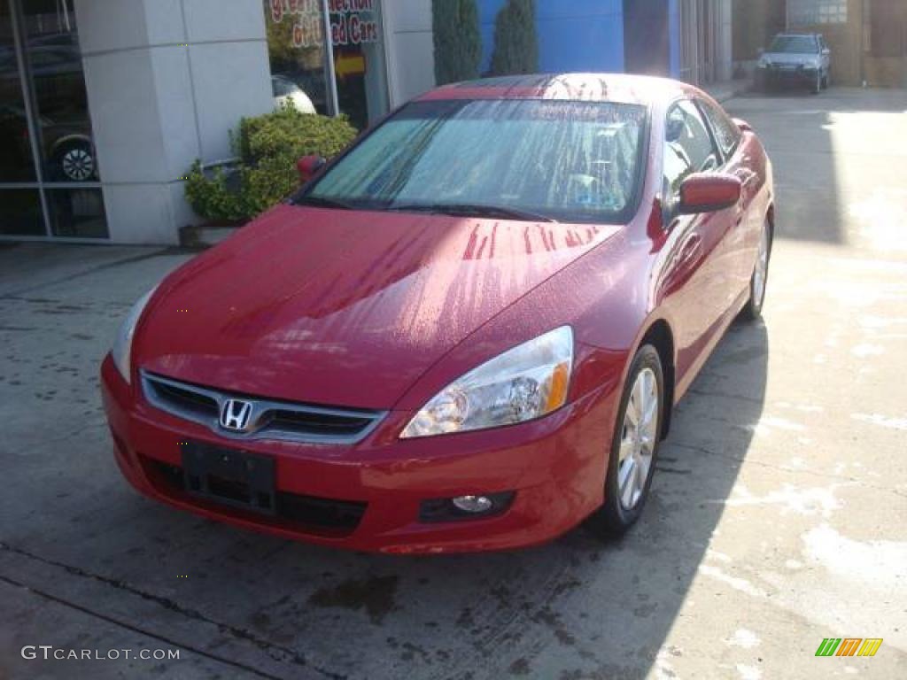 2006 Accord EX V6 Coupe - Redondo Red Pearl / Ivory photo #8