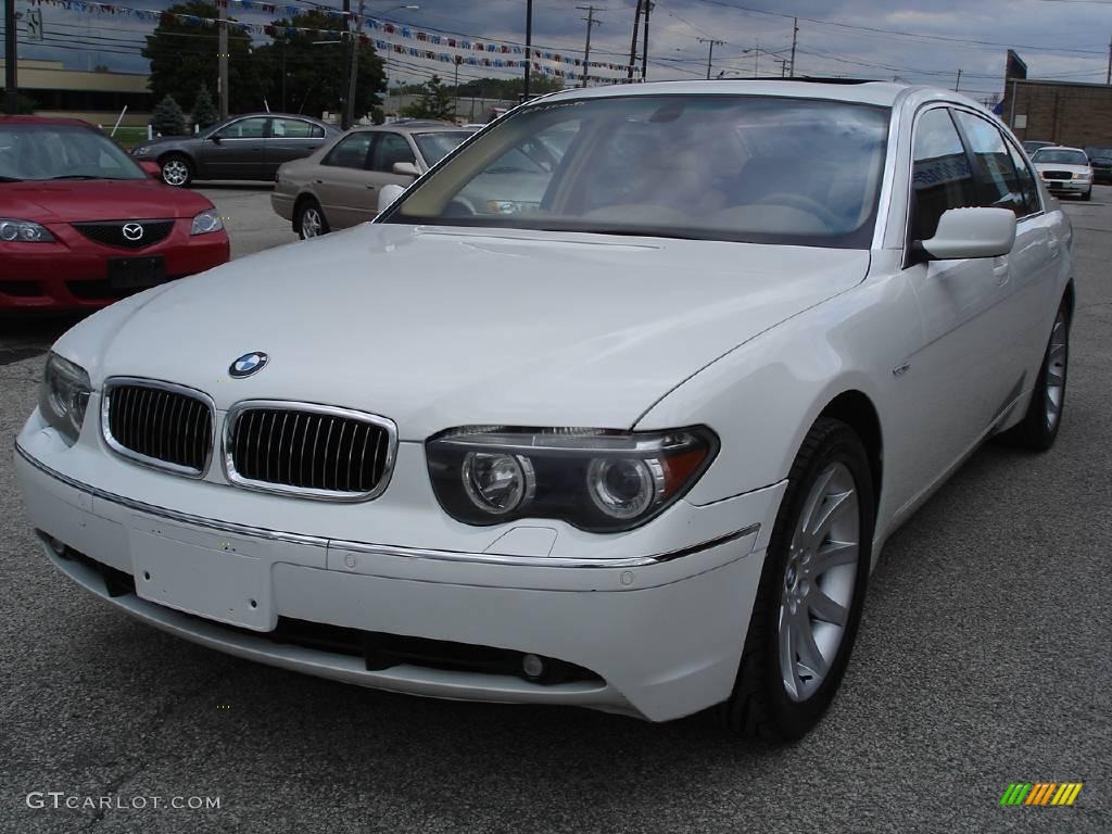2003 7 Series 745Li Sedan - Alpine White / Dark Beige/Beige III photo #2