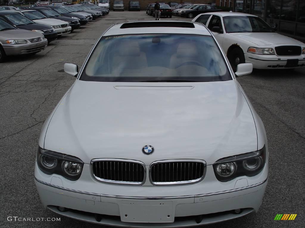 2003 7 Series 745Li Sedan - Alpine White / Dark Beige/Beige III photo #4