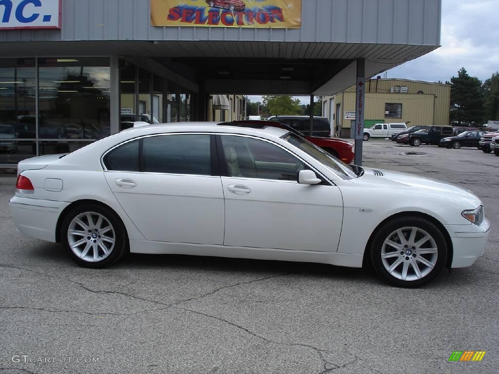 2003 7 Series 745Li Sedan - Alpine White / Dark Beige/Beige III photo #6