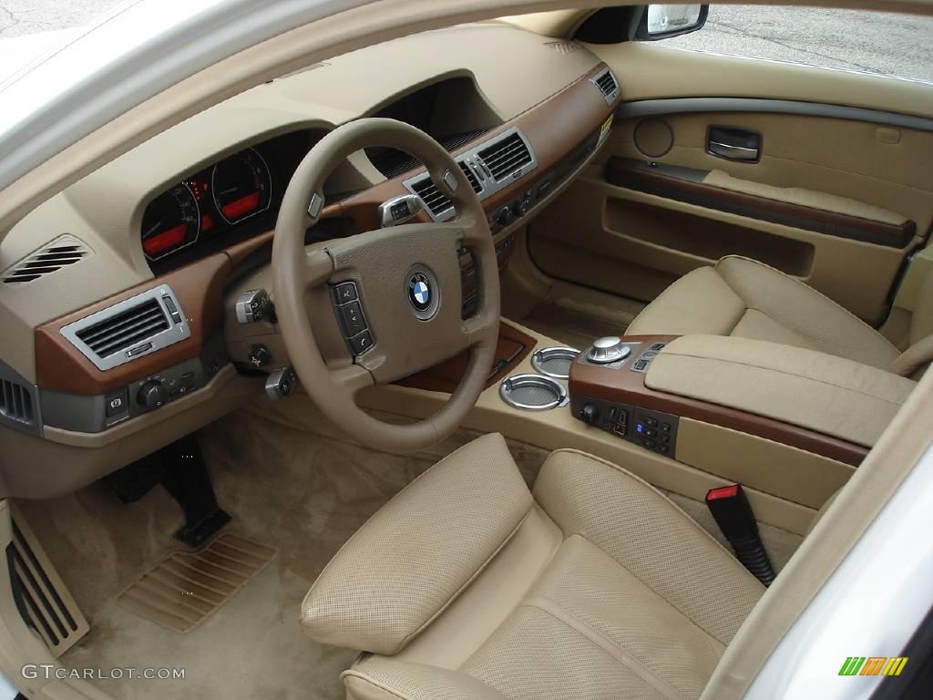 2003 7 Series 745Li Sedan - Alpine White / Dark Beige/Beige III photo #12