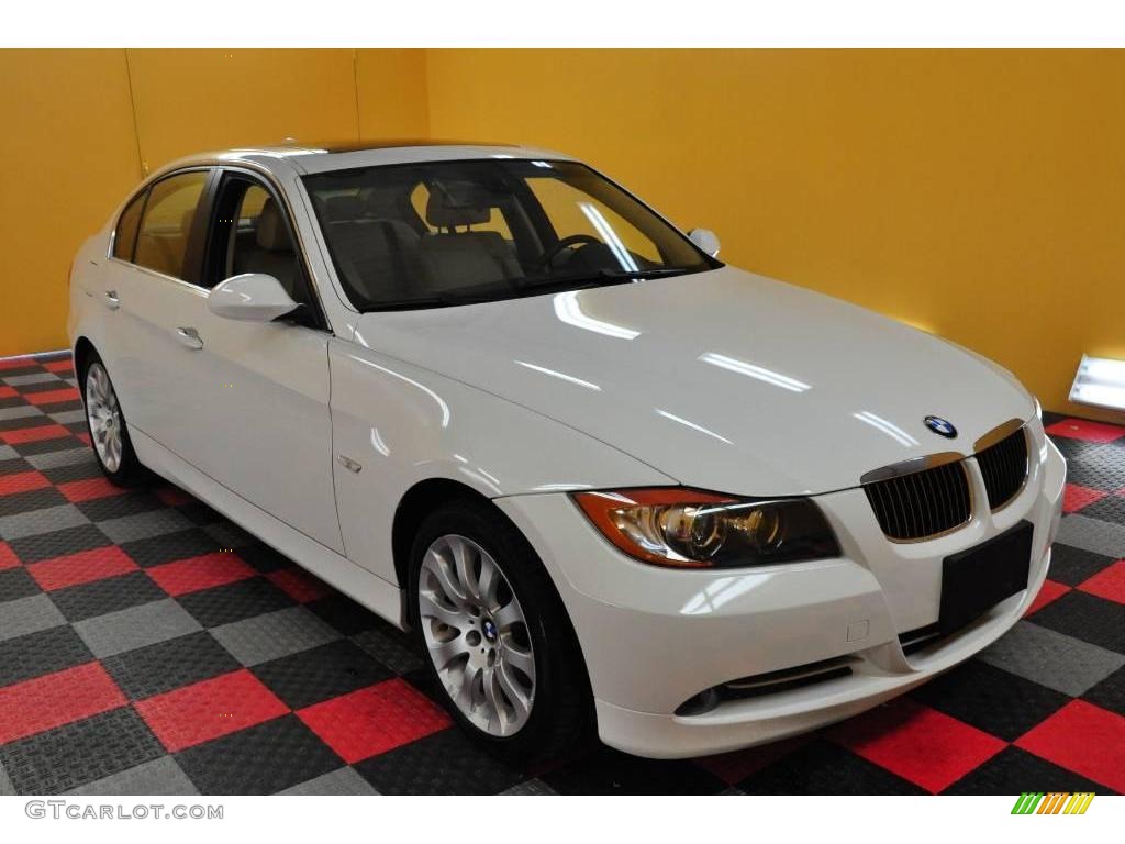 2007 3 Series 335i Sedan - Alpine White / Beige photo #1