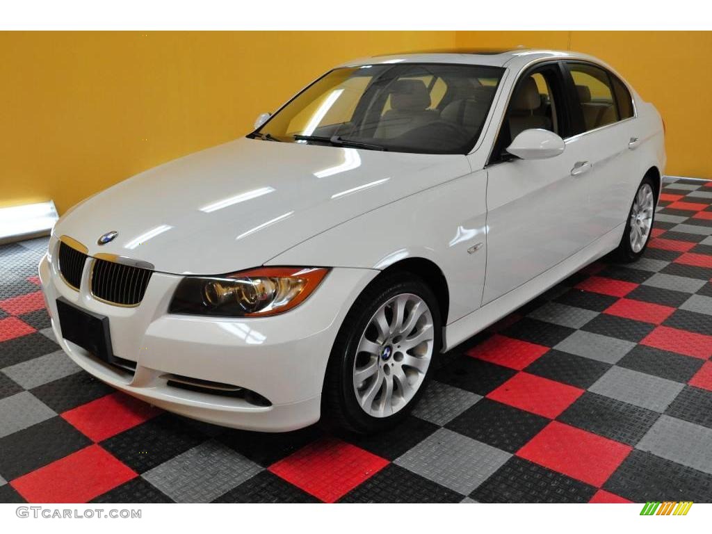 2007 3 Series 335i Sedan - Alpine White / Beige photo #3