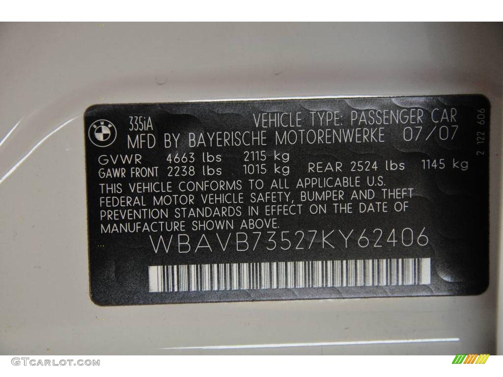 2007 3 Series 335i Sedan - Alpine White / Beige photo #11