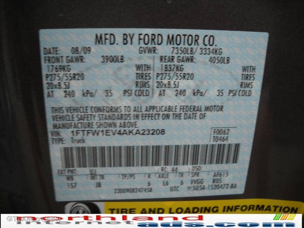 2010 F150 FX4 SuperCrew 4x4 - Sterling Grey Metallic / Black photo #12