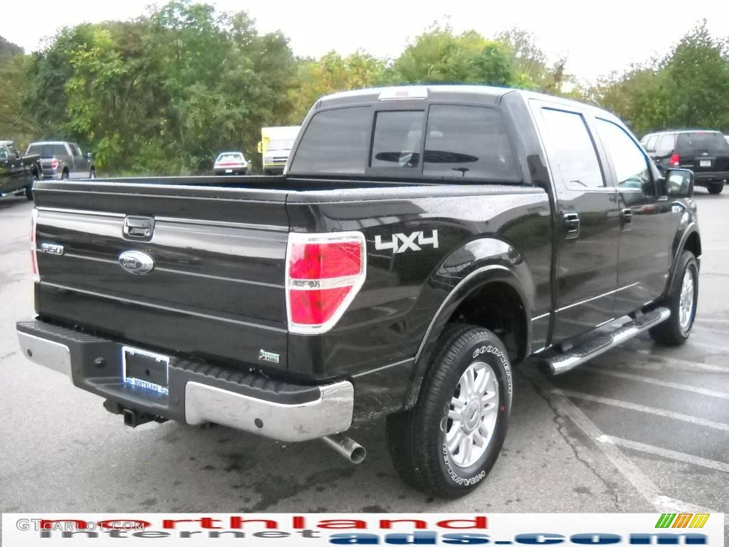 2010 F150 Lariat SuperCrew 4x4 - Tuxedo Black / Black photo #6