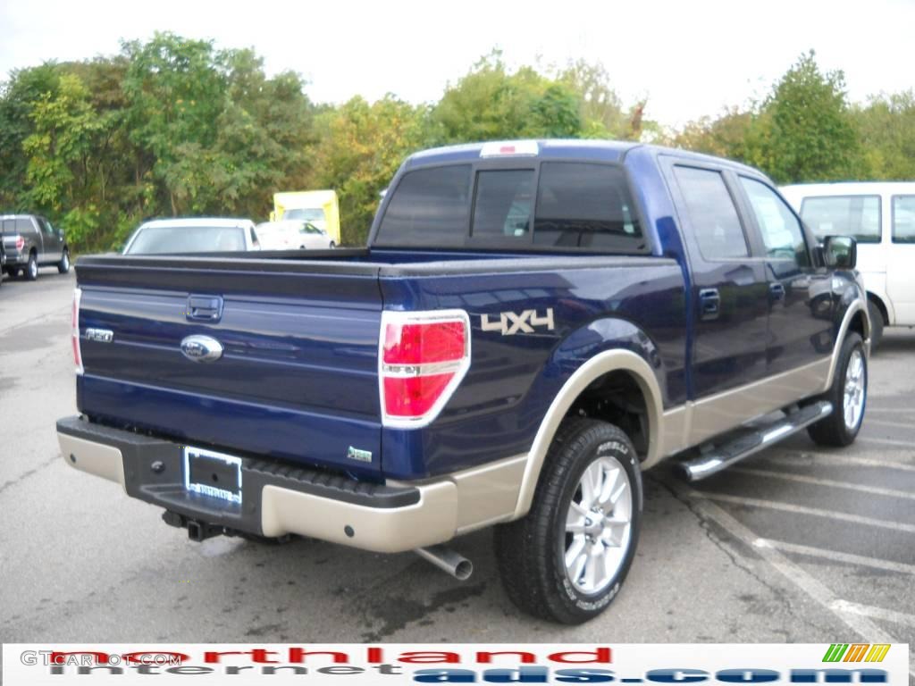 2010 F150 Lariat SuperCrew 4x4 - Dark Blue Pearl Metallic / Black photo #6