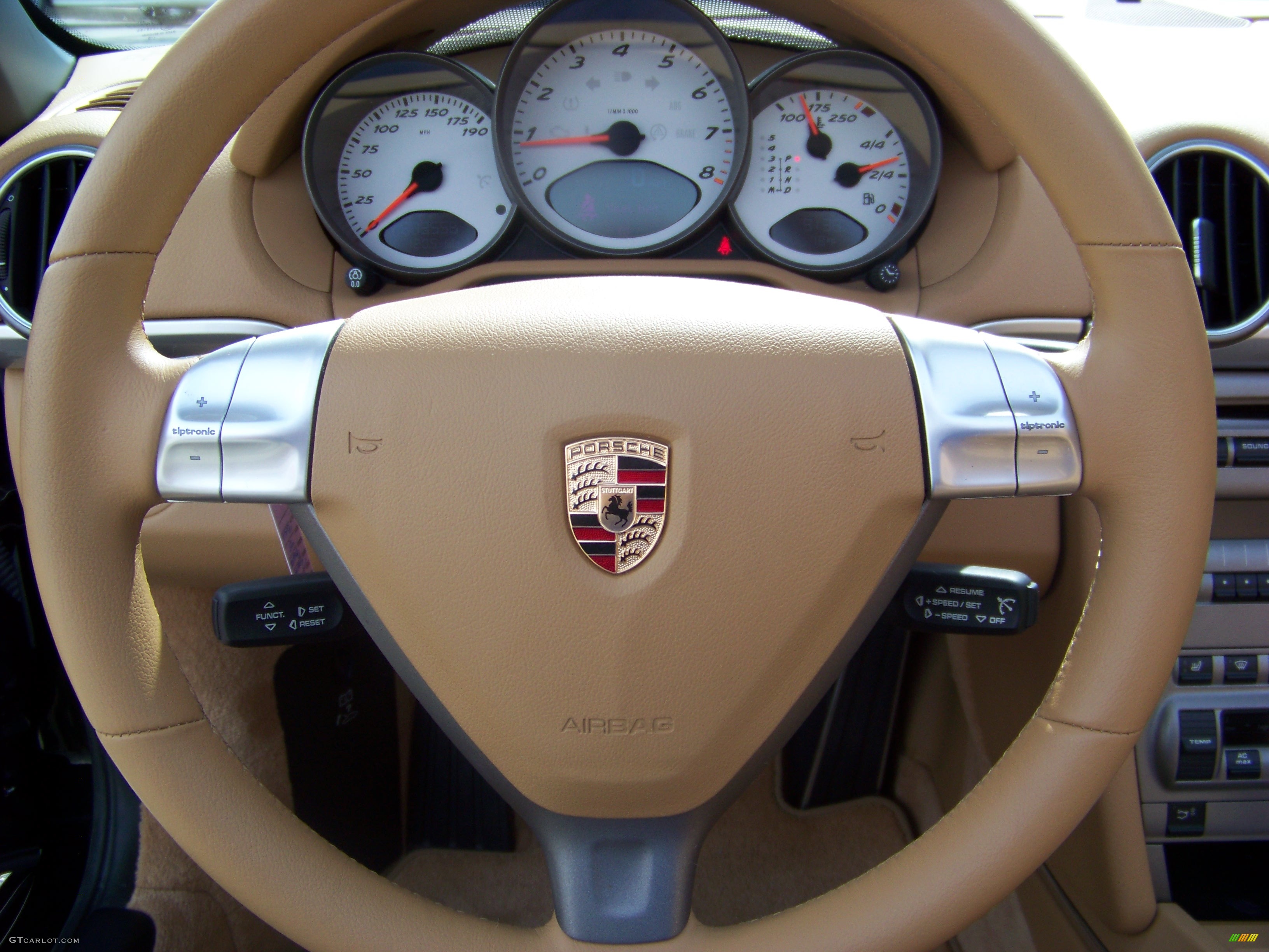 2006 Porsche Boxster S Sand Beige Steering Wheel Photo #192337