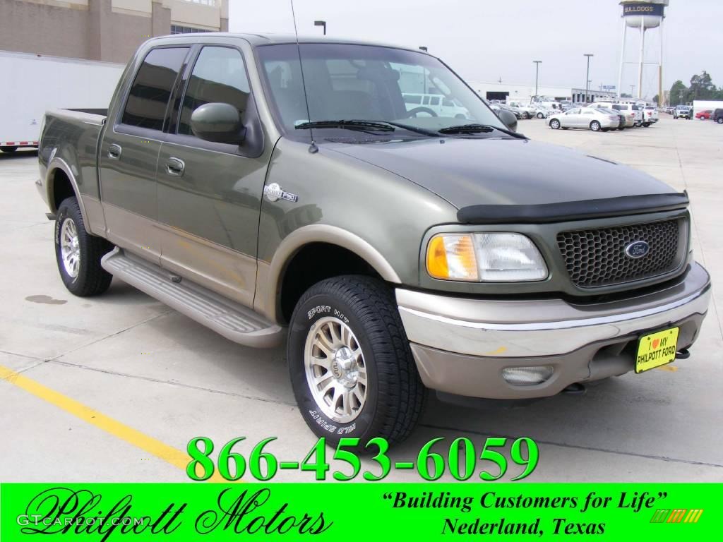 2002 F150 King Ranch SuperCrew 4x4 - Estate Green Metallic / Castano Brown Leather photo #1