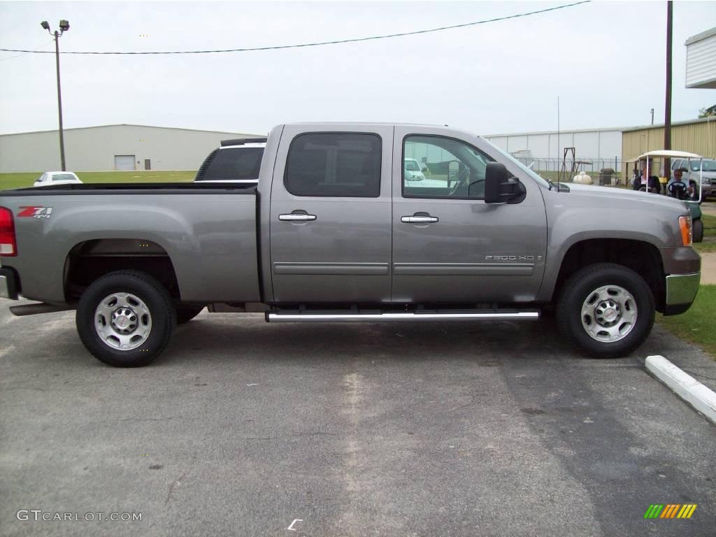 2007 Sierra 2500HD SLT Crew Cab 4x4 - Steel Gray Metallic / Ebony Black photo #4