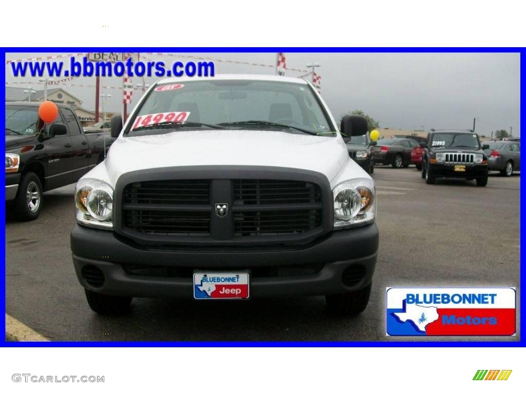 2008 Ram 1500 ST Regular Cab - Bright White / Medium Slate Gray photo #2