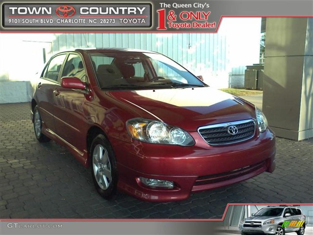 2008 Impulse Red Pearl Toyota Corolla S 19222083 Car