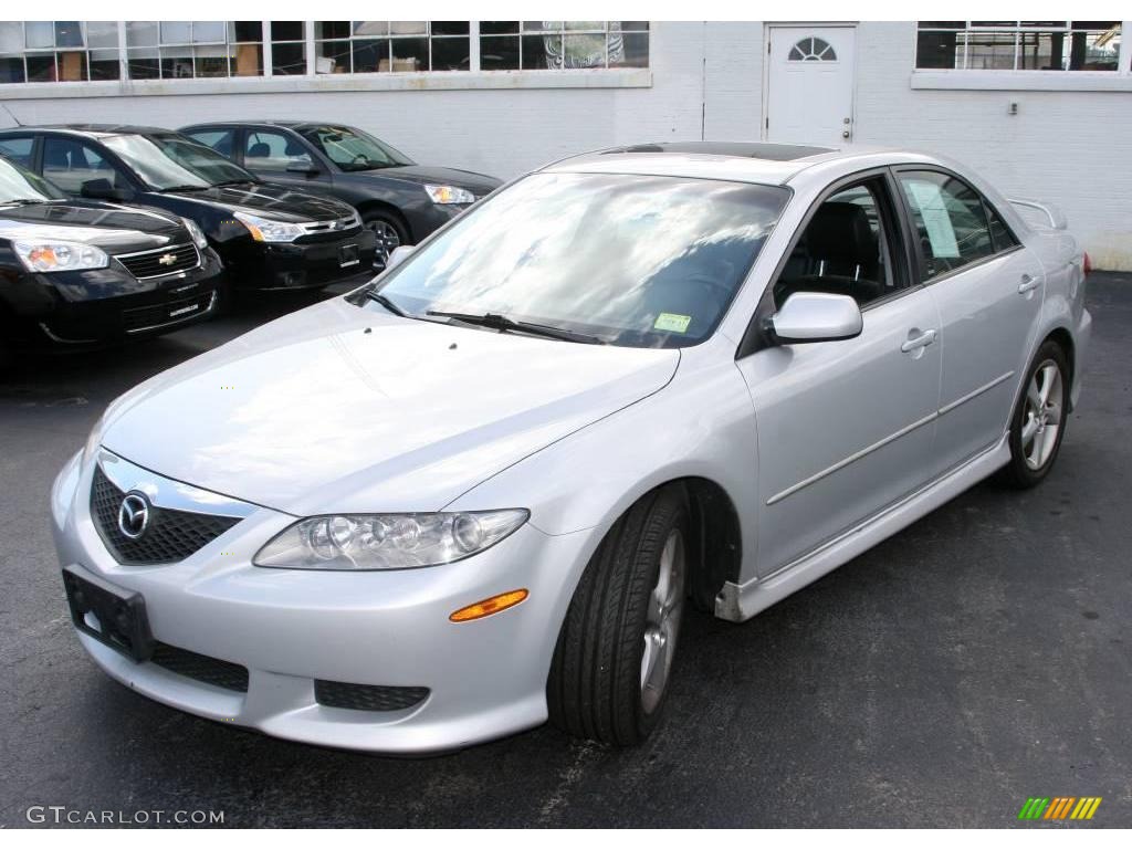 2003 MAZDA6 s Sedan - Satin Silver Metallic / Black photo #1