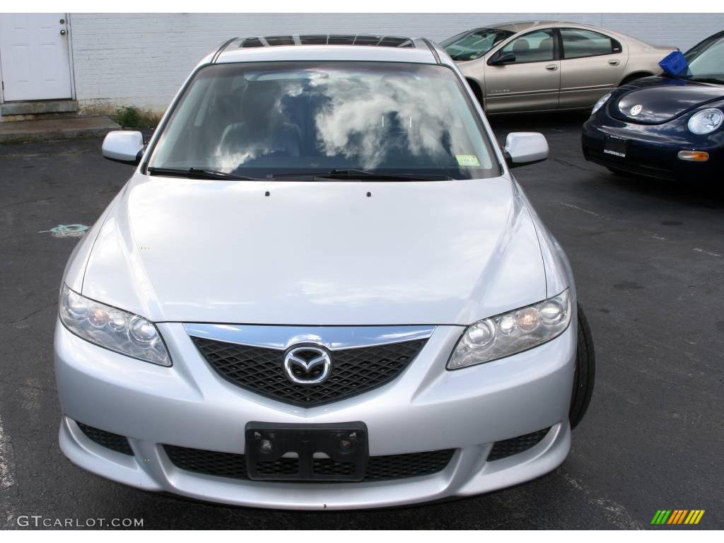 2003 MAZDA6 s Sedan - Satin Silver Metallic / Black photo #2
