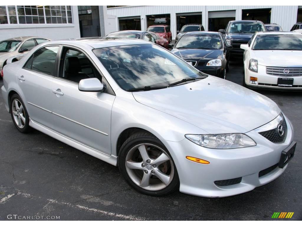 2003 MAZDA6 s Sedan - Satin Silver Metallic / Black photo #3