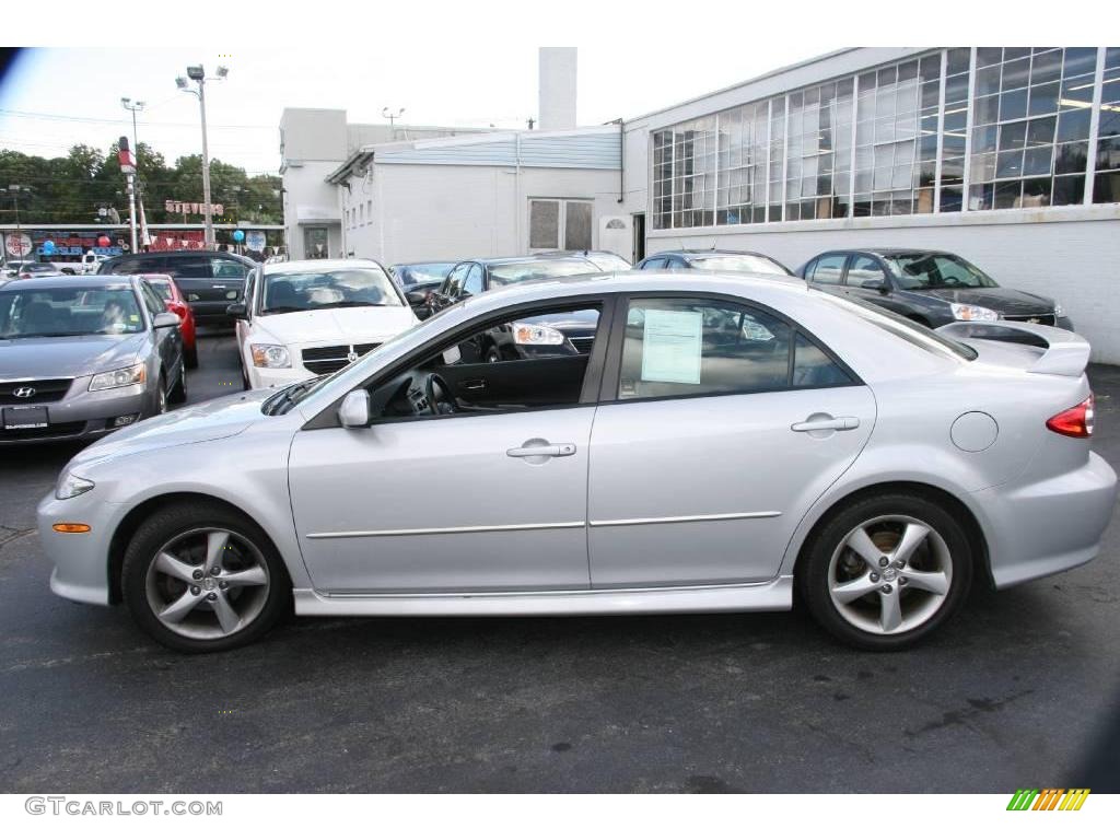 2003 MAZDA6 s Sedan - Satin Silver Metallic / Black photo #8