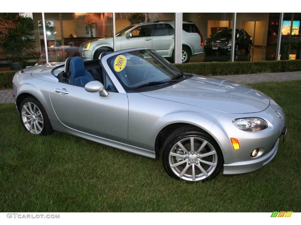 2008 MX-5 Miata Grand Touring Hardtop Roadster - Sunlight Silver Metallic / Blue photo #1